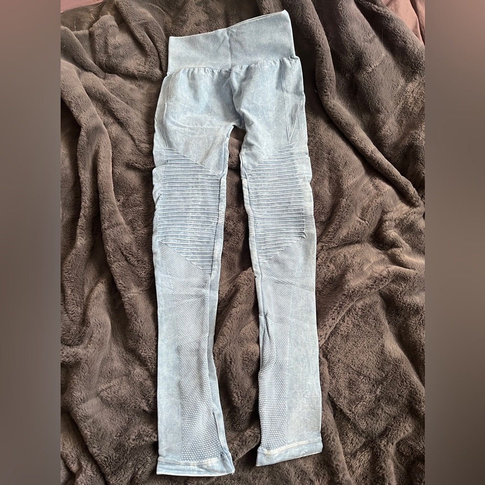 Light Blue Moto Leggings